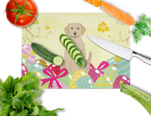 Load image into Gallery viewer, Easter Eggs Yellow Labrador Glass Cutting Boards – Durable, Decorative Kitchen Art Large BB6055LCB