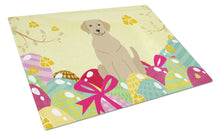 Load image into Gallery viewer, Easter Eggs Yellow Labrador Glass Cutting Boards – Durable, Decorative Kitchen Art Large BB6055LCB