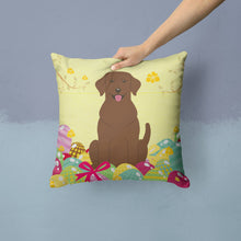 Load image into Gallery viewer, Easter Eggs Chocolate Labrador Throw Pillow - 14x14 Decorative Pillow – Art for Your Home &amp; Patio BB6056PW1414