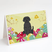 Load image into Gallery viewer, Easter Eggs Black Labrador Greeting Cards -  Blank Note Cards – 8-Pack of Artist-Designed Cards with Envelopes