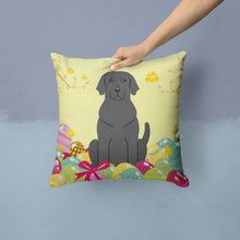 Load image into Gallery viewer, Easter Eggs Black Labrador Throw Pillow - 14x14 Decorative Pillow – Art for Your Home &amp; Patio BB6057PW1414