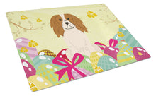 Load image into Gallery viewer, Easter Eggs Cavalier Spaniel Glass Cutting Boards – Durable, Decorative Kitchen Art Large BB6058LCB