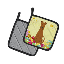 Load image into Gallery viewer, Easter Eggs Irish Terrier Pot Holders - Set of 2 - Heat-Resistant Kitchen Essentials BB6062PTHD