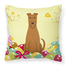 Load image into Gallery viewer, Easter Eggs Irish Terrier Fabric Decorative Pillow BB6062PW1818