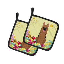 Load image into Gallery viewer, Easter Eggs German Shepherd Pot Holders - Set of 2 - Heat-Resistant Kitchen Essentials BB6067PTHD