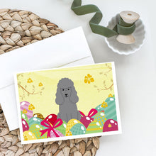Load image into Gallery viewer, Easter Eggs Poodle Silver Greeting Cards -  Blank Note Cards – 8-Pack of Artist-Designed Cards with Envelopes