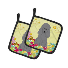 Load image into Gallery viewer, Easter Eggs Poodle Silver Pot Holders - Set of 2 - Heat-Resistant Kitchen Essentials BB6068PTHD
