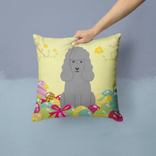 Load image into Gallery viewer, Easter Eggs Poodle Silver Throw Pillow - 14x14 Decorative Pillow – Art for Your Home &amp; Patio BB6068PW1414