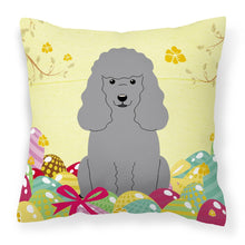Load image into Gallery viewer, Easter Eggs Poodle Silver Fabric Decorative Pillow BB6068PW1818
