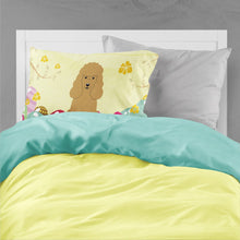 Load image into Gallery viewer, Easter Eggs Poodle Tan Fabric Standard Pillowcase – Artistic Decorative Front, White Back BB6069PILLOWCASE
