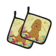 Load image into Gallery viewer, Easter Eggs Poodle Tan Pot Holders - Set of 2 - Heat-Resistant Kitchen Essentials BB6069PTHD