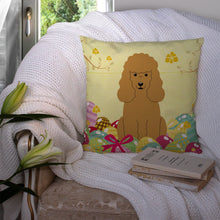 Load image into Gallery viewer, Easter Eggs Poodle Tan Throw Pillow - 14x14 Decorative Pillow – Art for Your Home &amp; Patio BB6069PW1414