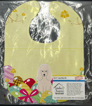 Load image into Gallery viewer, Easter Eggs Poodle White Baby Bib BB6070BIB