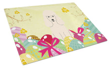 Load image into Gallery viewer, Easter Eggs Poodle White Glass Cutting Boards – Durable, Decorative Kitchen Art Large BB6070LCB