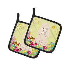 Load image into Gallery viewer, Easter Eggs Poodle White Pot Holders - Set of 2 - Heat-Resistant Kitchen Essentials BB6070PTHD