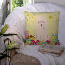 Load image into Gallery viewer, Easter Eggs Poodle White Throw Pillow - 14x14 Decorative Pillow – Art for Your Home &amp; Patio BB6070PW1414