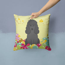Load image into Gallery viewer, Easter Eggs Poodle Black Throw Pillow - 14x14 Decorative Pillow – Art for Your Home &amp; Patio BB6071PW1414