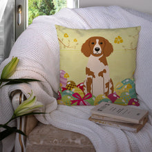 Load image into Gallery viewer, Easter Eggs Brittany Spaniel Throw Pillow - 14x14 Decorative Pillow – Art for Your Home &amp; Patio BB6072PW1414
