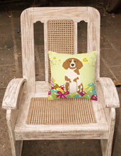 Load image into Gallery viewer, Easter Eggs Brittany Spaniel Fabric Decorative Pillow BB6072PW1818
