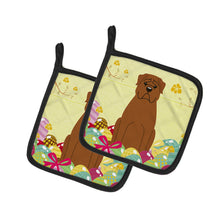 Load image into Gallery viewer, Easter Eggs Dogue de Bourdeaux Pot Holders - Set of 2 - Heat-Resistant Kitchen Essentials BB6073PTHD