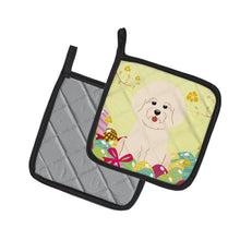 Load image into Gallery viewer, Easter Eggs Bichon Frise Pot Holders - Set of 2 - Heat-Resistant Kitchen Essentials BB6075PTHD