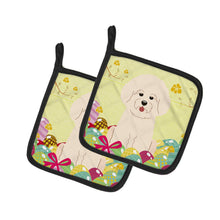 Load image into Gallery viewer, Easter Eggs Bichon Frise Pot Holders - Set of 2 - Heat-Resistant Kitchen Essentials BB6075PTHD