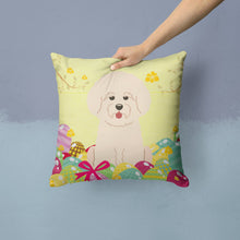 Load image into Gallery viewer, Easter Eggs Bichon Frise Throw Pillow - 14x14 Decorative Pillow – Art for Your Home &amp; Patio BB6075PW1414