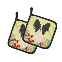 Load image into Gallery viewer, Easter Eggs Papillon Black White Pot Holders - Set of 2 - Heat-Resistant Kitchen Essentials BB6076PTHD