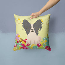 Load image into Gallery viewer, Easter Eggs Papillon Black White Throw Pillow - 14x14 Decorative Pillow – Art for Your Home &amp; Patio BB6076PW1414