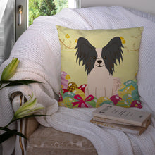 Load image into Gallery viewer, Easter Eggs Papillon Black White Throw Pillow - 14x14 Decorative Pillow – Art for Your Home &amp; Patio BB6076PW1414