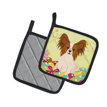 Load image into Gallery viewer, Easter Eggs Papillon Red White Pot Holders - Set of 2 - Heat-Resistant Kitchen Essentials BB6078PTHD