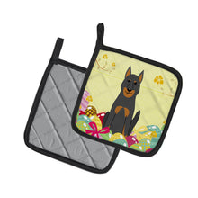 Load image into Gallery viewer, Easter Eggs Beauce Shepherd Dog Pot Holders - Set of 2 - Heat-Resistant Kitchen Essentials BB6080PTHD