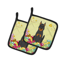 Load image into Gallery viewer, Easter Eggs Beauce Shepherd Dog Pot Holders - Set of 2 - Heat-Resistant Kitchen Essentials BB6080PTHD