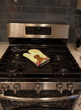 Load image into Gallery viewer, Easter Eggs Briard Brown Oven Mitt BB6082OVMT