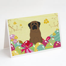 Load image into Gallery viewer, Easter Eggs Bullmastiff Greeting Cards -  Blank Note Cards – 8-Pack of Artist-Designed Cards with Envelopes