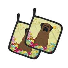 Load image into Gallery viewer, Easter Eggs Bullmastiff Pot Holders - Set of 2 - Heat-Resistant Kitchen Essentials BB6084PTHD