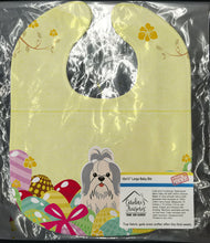 Load image into Gallery viewer, Easter Eggs Shih Tzu Silver White Baby Bib BB6085BIB