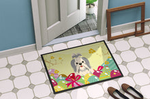 Load image into Gallery viewer, Easter Eggs Shih Tzu Silver White Doormat - 18x27 Decorative Floor Mat – Indoor/Outdoor Rug with Artistic Flair BB6085MAT