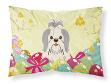 Load image into Gallery viewer, Easter Eggs Shih Tzu Silver White Fabric Standard Pillowcase – Artistic Decorative Front, White Back BB6085PILLOWCASE