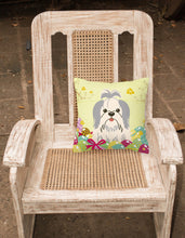 Load image into Gallery viewer, Easter Eggs Shih Tzu Silver White Fabric Decorative Pillow BB6085PW1818