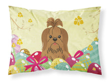 Load image into Gallery viewer, Easter Eggs Shih Tzu Silver Chocolate Fabric Standard Pillowcase – Artistic Decorative Front, White Back BB6086PILLOWCASE