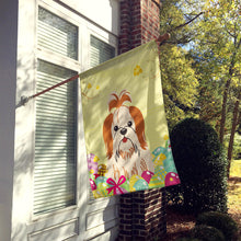 Load image into Gallery viewer, Easter Eggs Shih Tzu Red White Flag Canvas House Size BB6087CHF