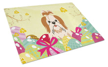 Load image into Gallery viewer, Easter Eggs Shih Tzu Red White Glass Cutting Boards – Durable, Decorative Kitchen Art Large BB6087LCB