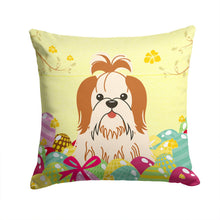 Load image into Gallery viewer, Easter Eggs Shih Tzu Red White Throw Pillow - 14x14 Decorative Pillow – Art for Your Home &amp; Patio BB6087PW1414