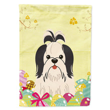 Load image into Gallery viewer, Easter Eggs Shih Tzu Black White Flag Canvas House Size BB6088CHF