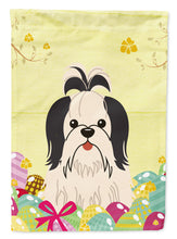 Load image into Gallery viewer, Easter Eggs Shih Tzu Black White Garden Flag - Outdoor Decorative Yard Flag BB6088GF