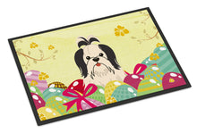 Load image into Gallery viewer, Easter Eggs Shih Tzu Black White Doormat - 24x36 Decorative Floor Mat – Indoor/Outdoor Rug with Artistic Flair BB6088JMAT