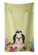 Load image into Gallery viewer, Easter Eggs Shih Tzu Black White Kitchen Towel – Artistic Dish Towel for Everyday Use BB6088KTWL