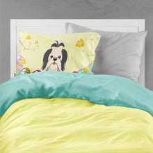 Load image into Gallery viewer, Easter Eggs Shih Tzu Black White Fabric Standard Pillowcase – Artistic Decorative Front, White Back BB6088PILLOWCASE
