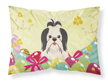 Load image into Gallery viewer, Easter Eggs Shih Tzu Black White Fabric Standard Pillowcase – Artistic Decorative Front, White Back BB6088PILLOWCASE